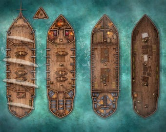 Schiff Babies Map, D&D Karte, Kriegsschiff, D&D Karte, Dungeons and Dragons, 5e, Roll20, Fantasy Bases, Gießerei VTT, Digitale Karte, Gitterkarte