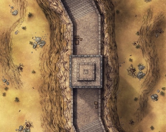 Wall Battlemap, DnD Map, D&D, Battlemap, Castle, Fort, Dungeons and Dragons, 5e, Roll20, Map for miniatures, Digital Map, Gridded Map