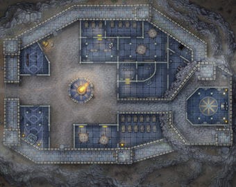 Castle Battlemap, DnD Map, Crypt, Dwarven, D&D, Battle Map, Dungeon, Gridded Map, Maps for Miniatures, Roll20, Fantasy Map, VTT, Digital Map
