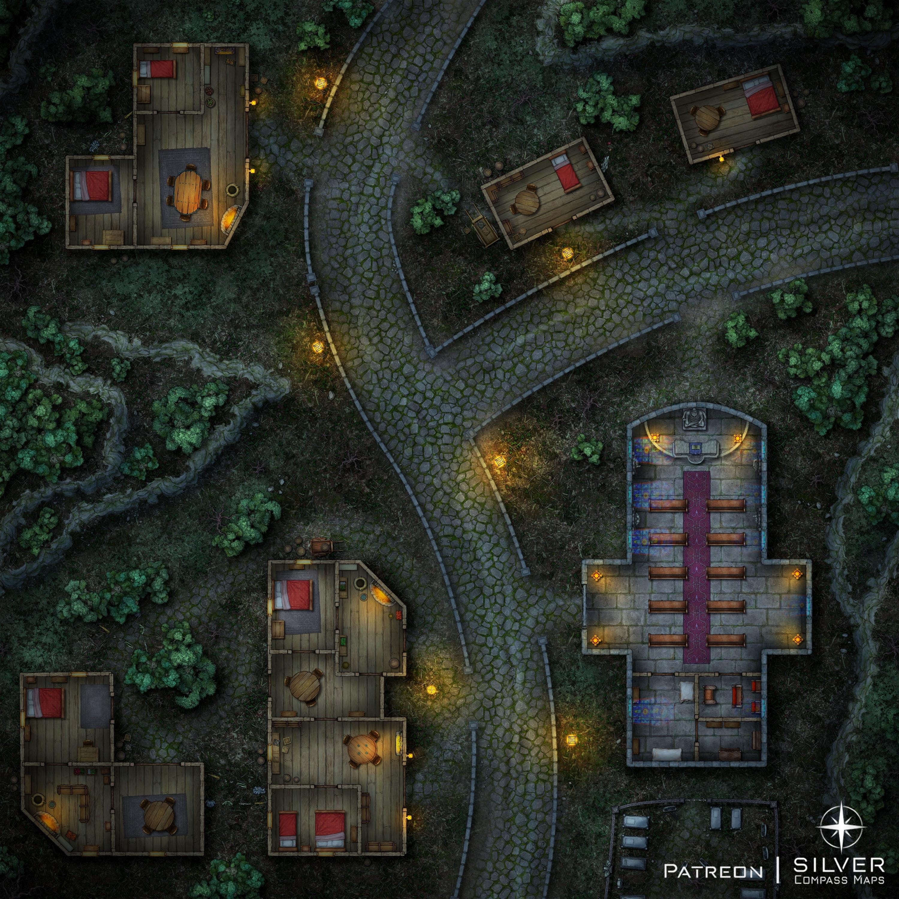 Dark Village Battlemap, Dnd Map, Town, Haunted, City Streets, D&D ...