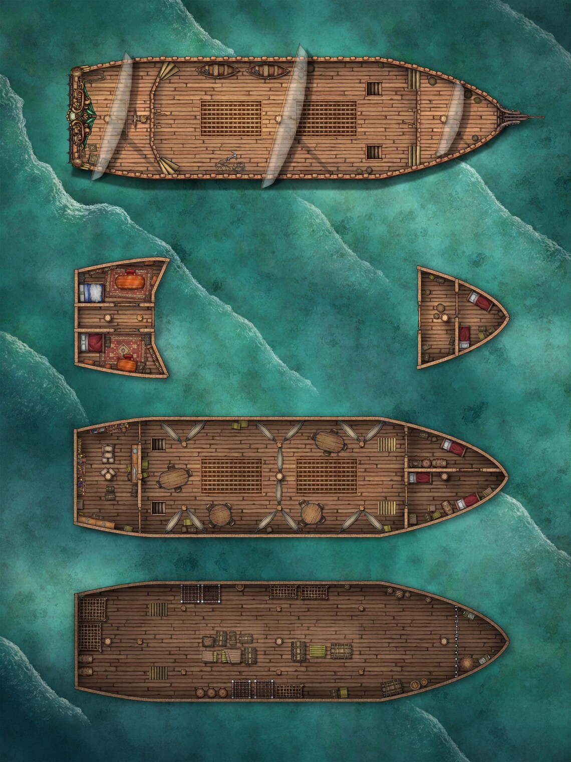 Shipwreck Battlemap, Dnd Map, Ship, Ruins, D&D, Battle Map, Dungeons ...