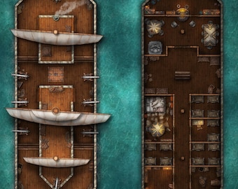 Dwarven Ship Battlemap, D&D, Airship, Duergar Ship (Digital Map)