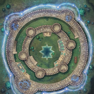 Elven Castle, Fort, DnD Maps, Battlemap, D&D, Pathfinder, Town Map, Roll20, Gridded Maps, Roll20, Dungeon Master, dnd tile, rpg map, VTT