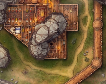 Fort Battlemap, DnD Map, Forest, Outpost, Castle, D&D, Battle Map, Gridded Map, Maps for Miniatures, Roll20, Fantasy Map, Digital Map