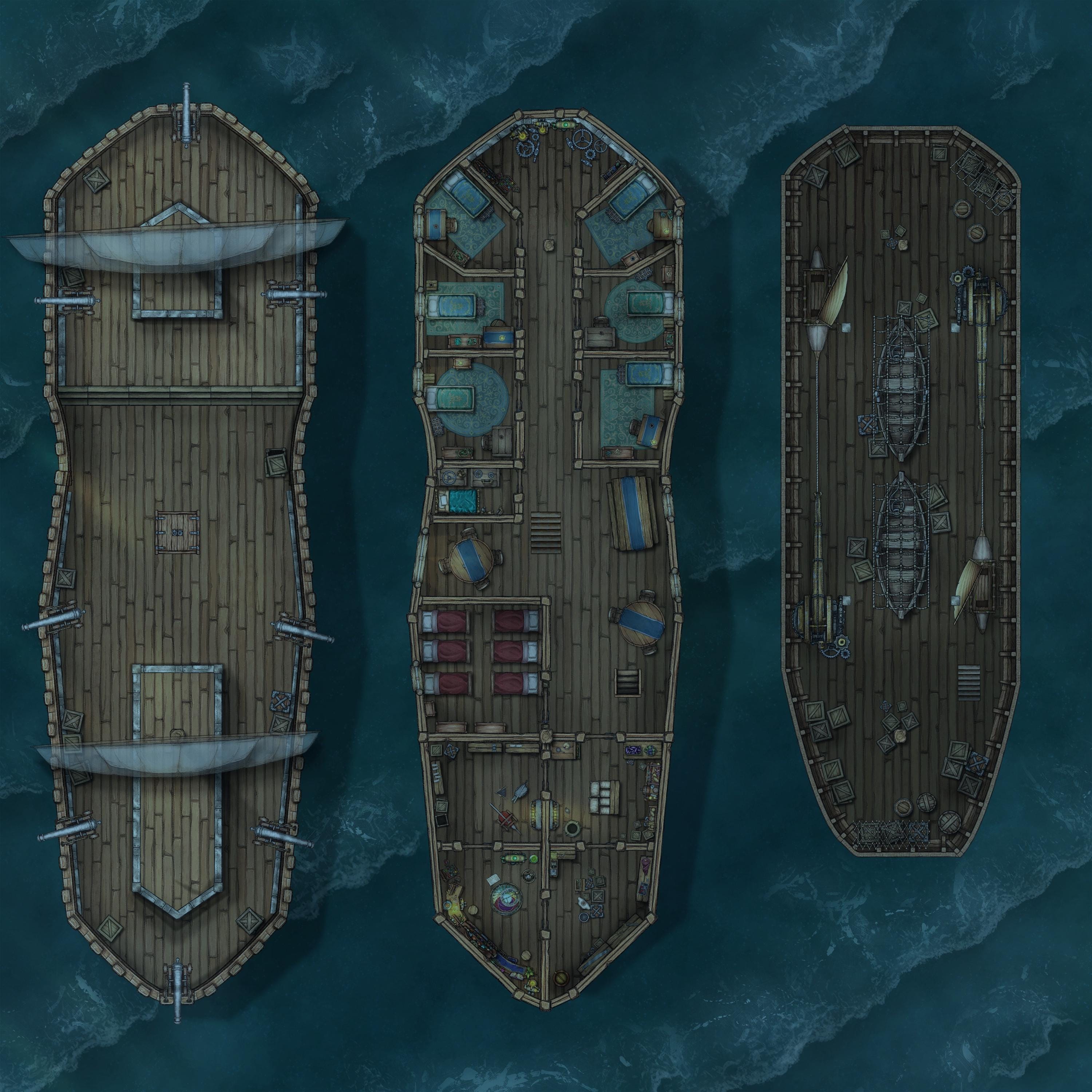 Airship Battlemap Dnd Map Ship Spelljammer Ship D D Battle Map 