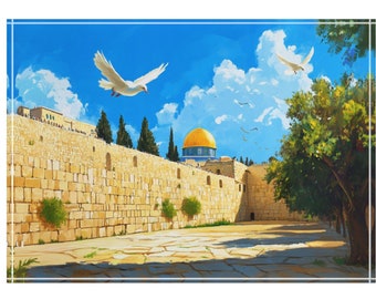 Wailing Wall Art Kotel art acrylic block Western wall judaica art original art jewish home gift Israel gift Jerusalem home decor Acrylic