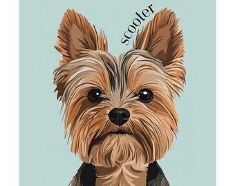 Custom pet portrait poster for pet lovers personalized art dog lover gift cat lover gift pet painting for pet lover custom pet art gift