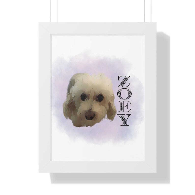 Pet Portrait With Watercolor Splash Background Custom Pet Portrait Dog