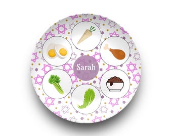 Personalized Kids Seder Plate custom Passover plate with child's name Interactive Pesach gift for children first passover seder table