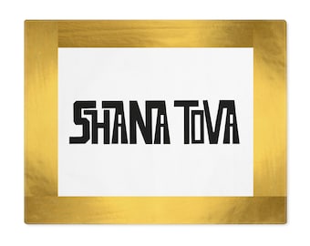 Challah Cover Placemat Judaica Table Decor, Rosh Hashanah Gift, Shabbat Table Mat, Jewish Holiday Linen, Fabric Challah Cover, Shana Tova