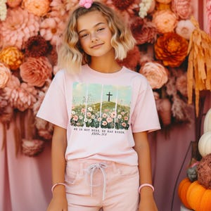 Easter Shirt, Jesus T shirt, Christian Easter Shirt Jesus Easter Gift, He is Risen Outfit, Happy Easter Day Crewneck, Wildflower Brushstroke