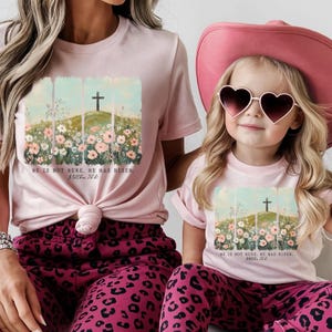 Matching Easter Shirt, Christian Easter Shirt Jesus Easter Gift, He is Risen Outfit, Happy Easter Day Crewneck, Wildflower Brushstroke