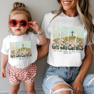 Matching Easter Shirt, Christian Easter Shirt Jesus Easter Gift, He is Risen Outfit, Happy Easter Day Crewneck, Wildflower Brushstroke