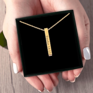Christian Necklace Jewelry for Women, Christian Custom Bible Verse Necklace Gifts Bible Quote Dainty Birthday Gift For Woman