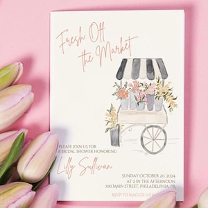 Frais du marché | Invitation nuptiale de douche | Modèle de téléchargement numérique modifiable