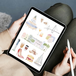 Charleston Watercolor Illustrations | Digital Download