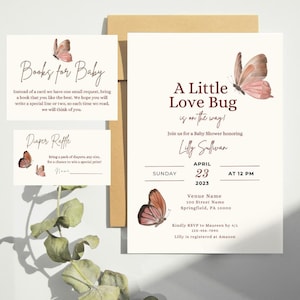 Little Love Bug in arrivo / Pacchetto Baby Shower / Modelli digitali modificabili da scaricare