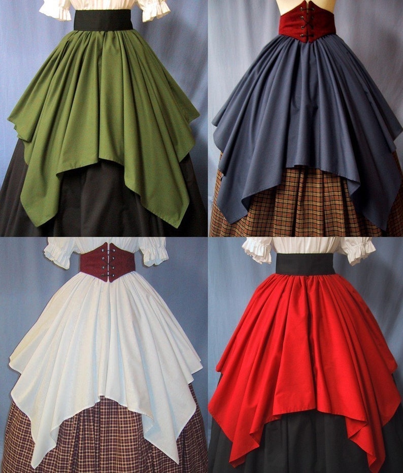 Overlay Skirt for Costume Lots of Colors Renaissance Faire Etsy