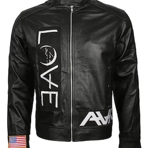 Veste en cuir Tom DeLonge Angels and Airwaves LOVE - Livraison gratuite - Livraison avant Halloween - Commandez maintenant !