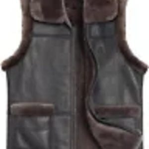 Men’s Winter Vest Coffee Brown Genuine Sheepskin