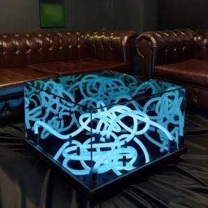 Infinity Mirror Table | Glowing Coffee Table | Neon Table | Infinity Table | Bar Table | Coffee Table | Neon Furniture | Neon Light