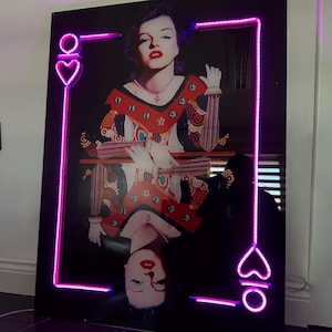 Poker Monroe Neon Painting Art | Neon Sign Art | Neon Sign Bedroom | Neon Decorations | Neon Bar Sign | Custom Neon Sign | Wall Art