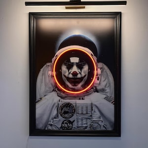 Joker Neon Painting Art | Joker Wall Art | Joker Poster | Neon Light | Neon Sign Bedroom | Neon Poster | Framed Wall Art | Custom Neon Sign
