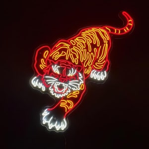 Tiger Neon Sign | Neon Sign Art | Neon Sign Bedroom | Neon Decorations | Tiger Wall Art | Custom Neon Sign | Neon Light | Wall Art