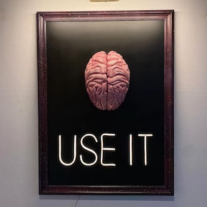 Brain 3D Neon Painting Art | Neon Sign Bedroom | Neon Light | Neon Sign Art | Modern Wall Art | Framed Wall Art | Custom Neon Sign