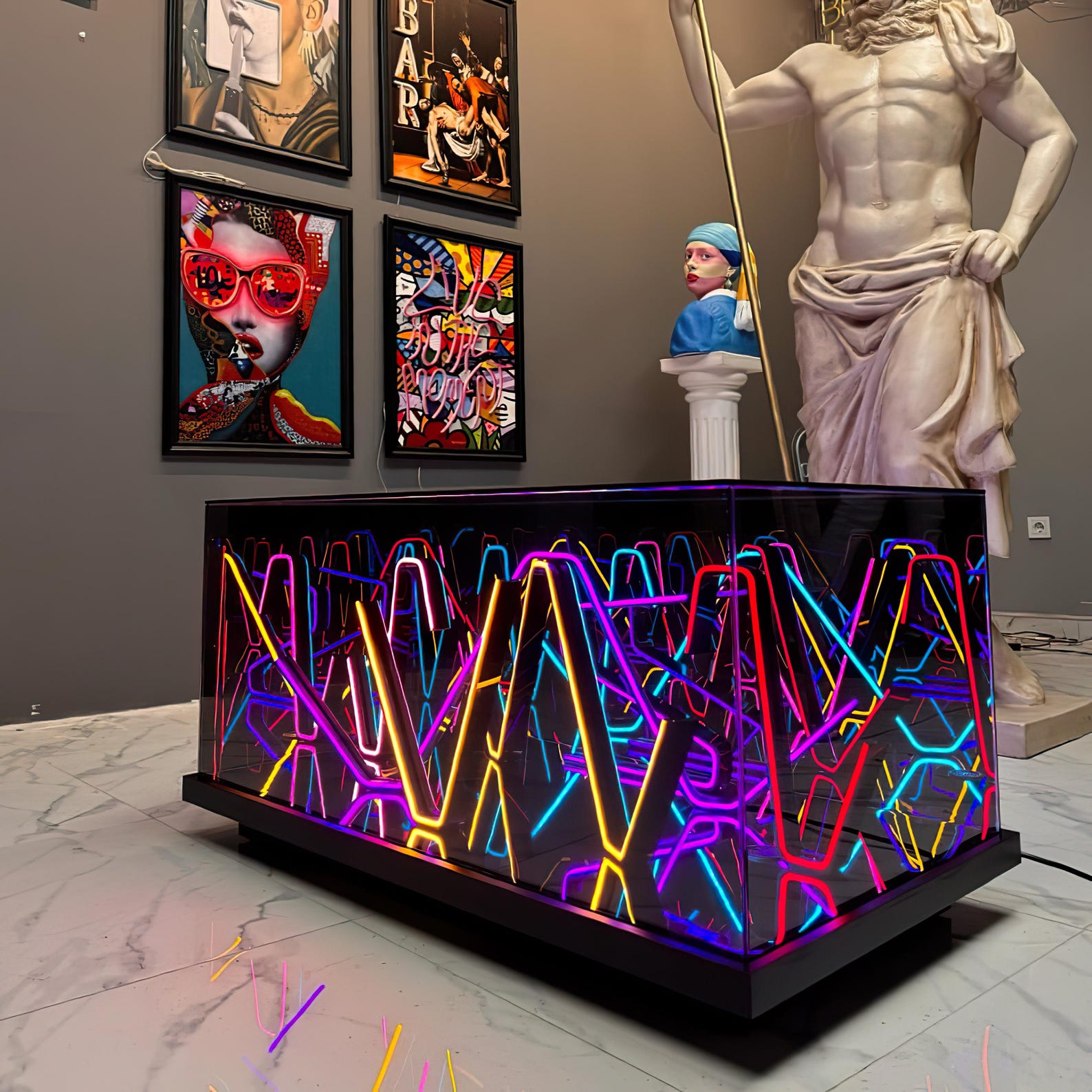 Led Infinity Table Kit Infinity Table Purple Mix | Infinity Mirror Table | Neon Table ...