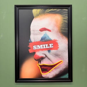 Joker Neon Painting Art | Joker Wall Art | Joker Poster | Neon Light | Neon Sign Bedroom | Neon Poster | Framed Wall Art | Custom Neon Sign