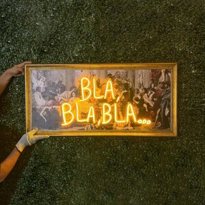 Bla Neon Painting Art | Neon Sign Bedroom | Neon Light | Pop Culture Wall Art | Pop Art Canvas | Modern Wall Art | Framed Wall Art