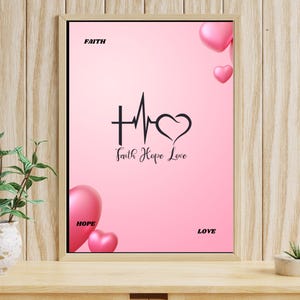 Faith Love Hope Wall Art, Inspirational Gift, Religious Decor, Home Wall Hanging, Christian Gift