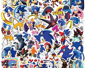 50 PCS - Sonic , Anime Sticker | Waterproof Anime Decal Laptop, Water Bottle, Notebook