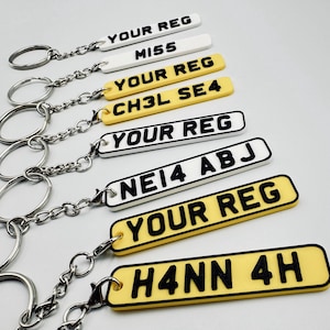 Custom 4D Numberplate Keyring, Personalised Name Keyring, Custom 3D Number Plate Keyring, New Driver Gift, Custom Number Plate Keyring