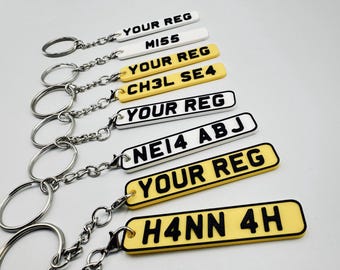 Custom 4D Numberplate Keyring, Personalised Name Keyring, Custom 3D Number Plate Keyring, New Driver Gift, Custom Number Plate Keyring