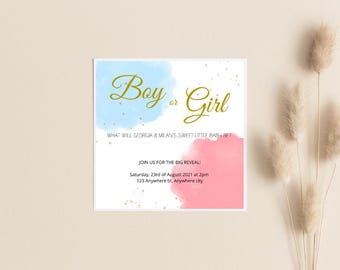 Pink/Blue Gender Reveal Invitation
