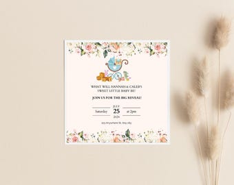Floral Gender Reveal Invitation