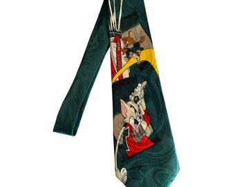 Brice Tie - Tom & Jerry Golfing Green Tie - 56" Length