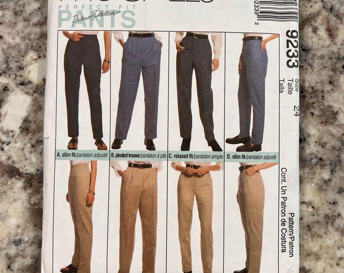 Classic Fit Ree Pattern Mccall's Sewing Pattern - 9233 -perfect Fit Pants Jeans Trousers- Size ...