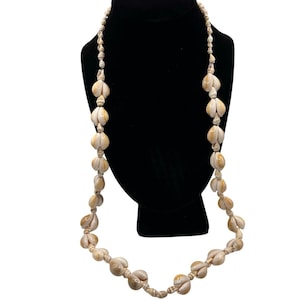 Vintage Cowrie Shell -Necklace 32”-Sea Shell Spiritual - Over the Head /No Clasp