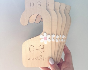 Baby Closet Dividers/Baby Girl/Nursery Organization/Flowers/Wooden