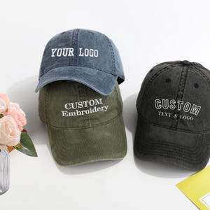 Gorra unisex bordada personalizada con su texto como regalo para padrino, gorras con monograma bordadas a mano personalizadas como regalo para ella, regalo para fiesta de empresa