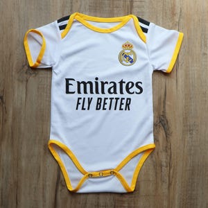 Madridista Home Jersey Kit,Custom Baby Football Jersey Bodysuit,Sports Fan Gift,Baby Gifts,Gifts for Kids,Personalized Baby Outfit,
