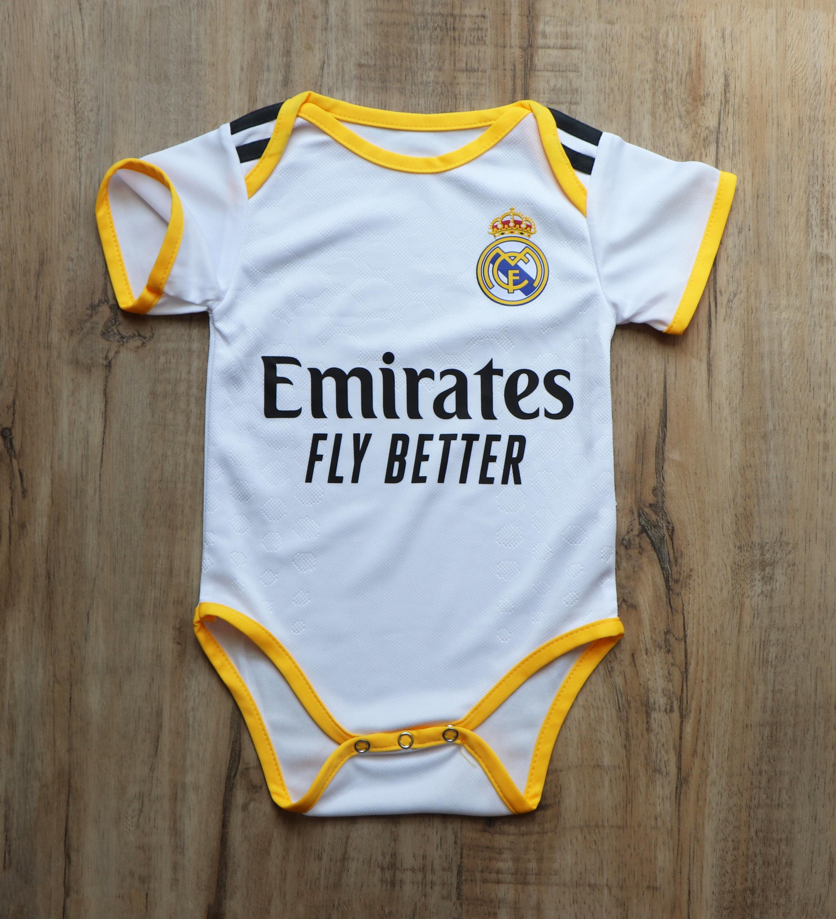 Madridista Home Jersey Kit,Custom Baby Football Jersey Bodysuit,Sports Fan Gift,Baby Gifts,Gifts for Kids,Personalized Baby Outfit,