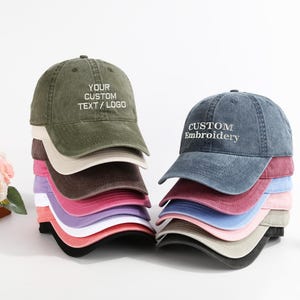 Custom Embroidered Hat, Embroidery Logo Baseball Hat, Personalized Dad Cap, Your Own Text Monogram, Bachelorette Hats, Small Business Merch
