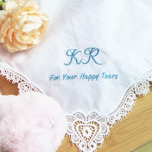 Personalized Wedding Handkerchief,Men&#39;s Personalised Handkerchief,Any Message Embroidered,Gifts for Mom/Dad,Wedding Handkerchief