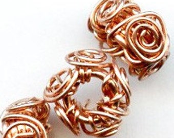 Hand-Wrought Copper Wire Beads