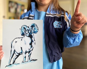 UNC Tar Heels ram print