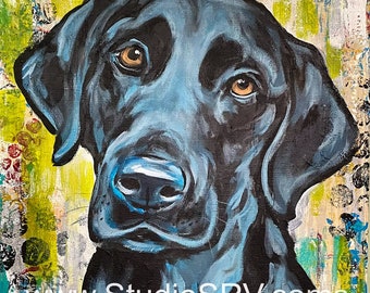 Black Labrador print